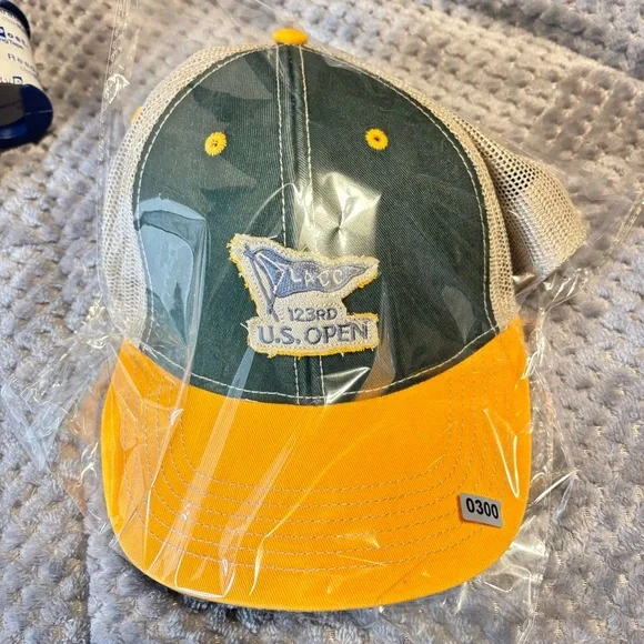 Ahead 123rd US Open LACC Golf Trucker Hat Green Gold Mesh Snapback Classic Cut - Picture 3 of 3